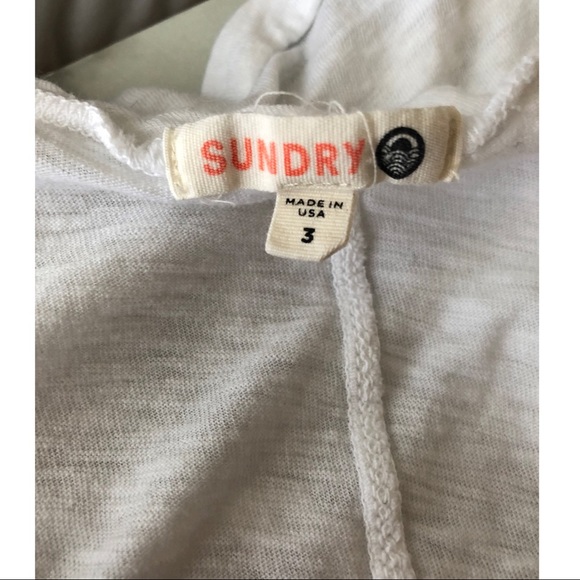 Sundry White V Neck Classic Tee - Picture 4 of 5